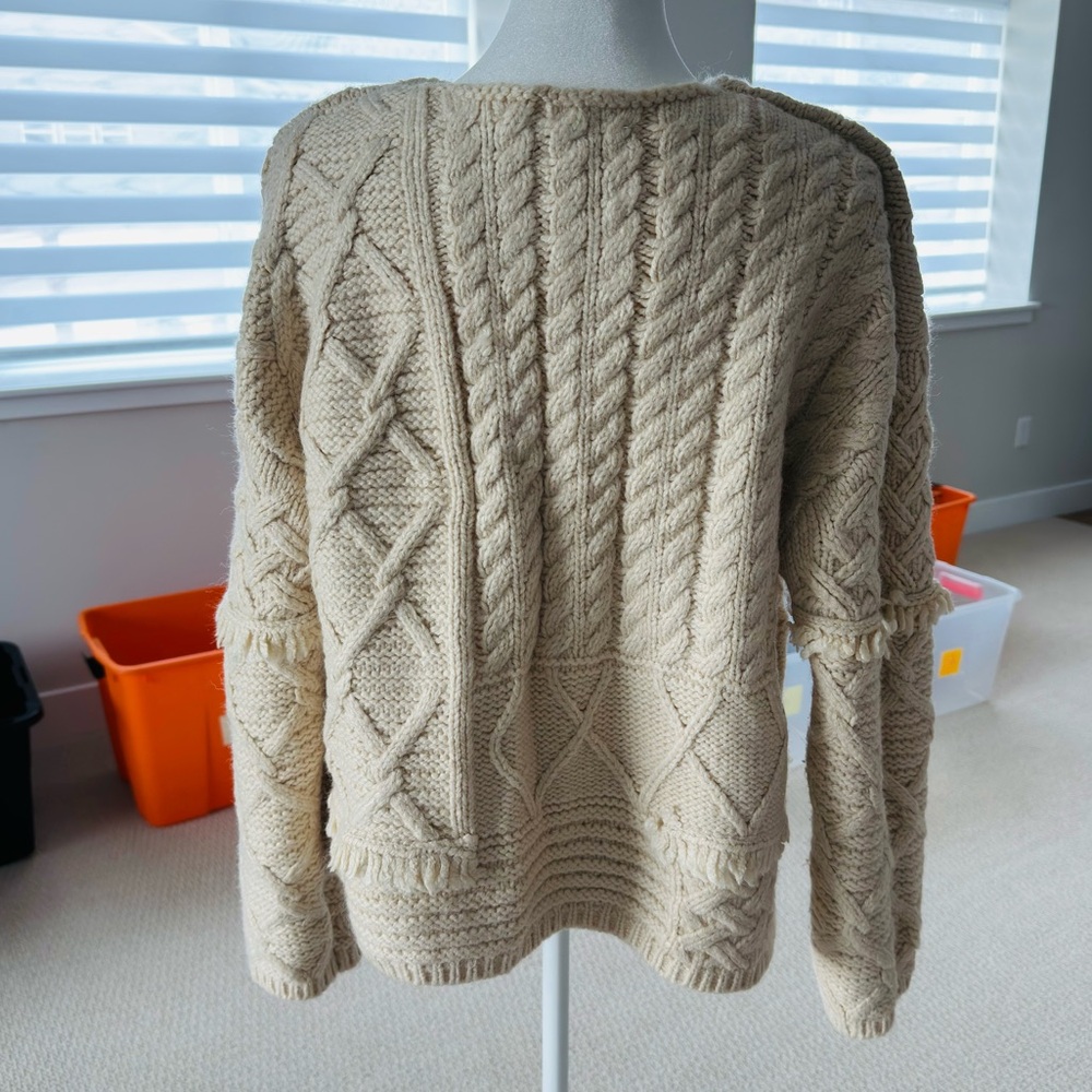 Zara Patchwork Cable Knit Sweater. Size Small Nwot - image 6